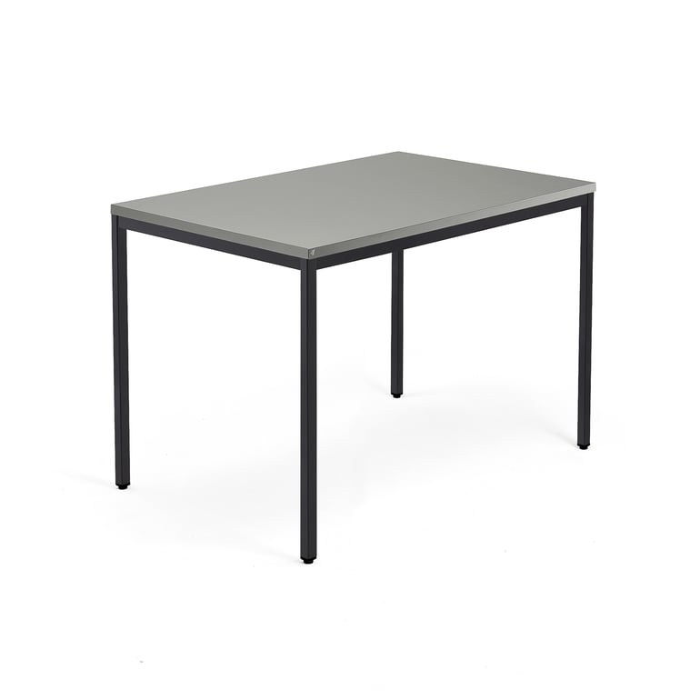 Levně Psací stůl QBUS, 4 nohy, 1200x800 mm, černý rám, světle šedá