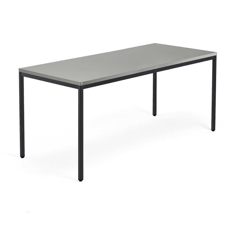 Kancelársky stôl QBUS, klasický rám, 1800x800 mm, čierna, svetlošedá