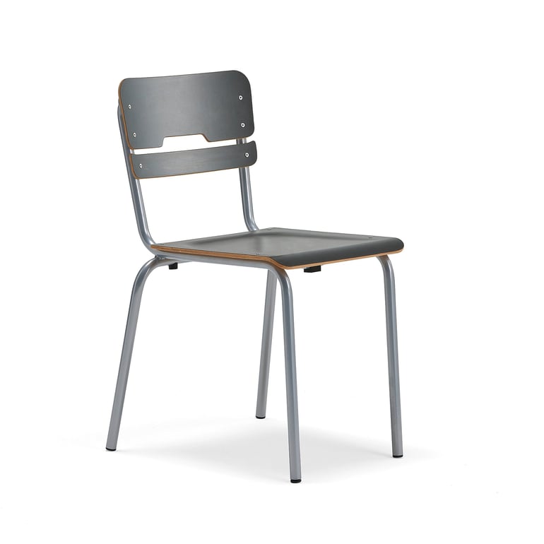 Školská stolička SCIENTIA, široké sedadlo, V 460 mm, strieborná/antracit