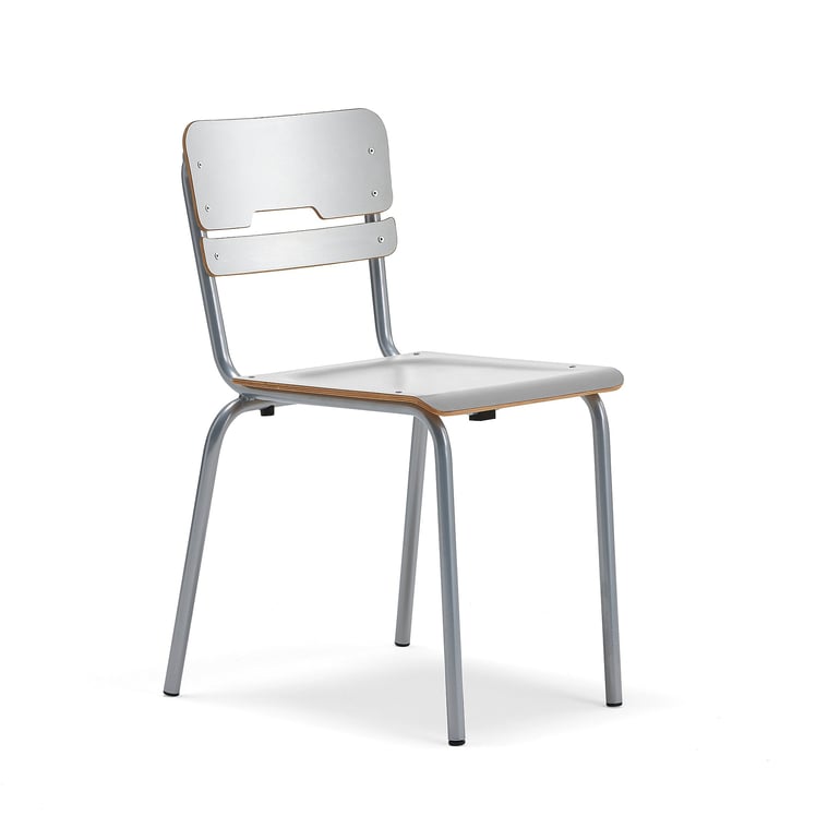 Levně Školní židle SCIENTIA, sedák 390x390 mm, výška 460 mm, stříbrná/šedá