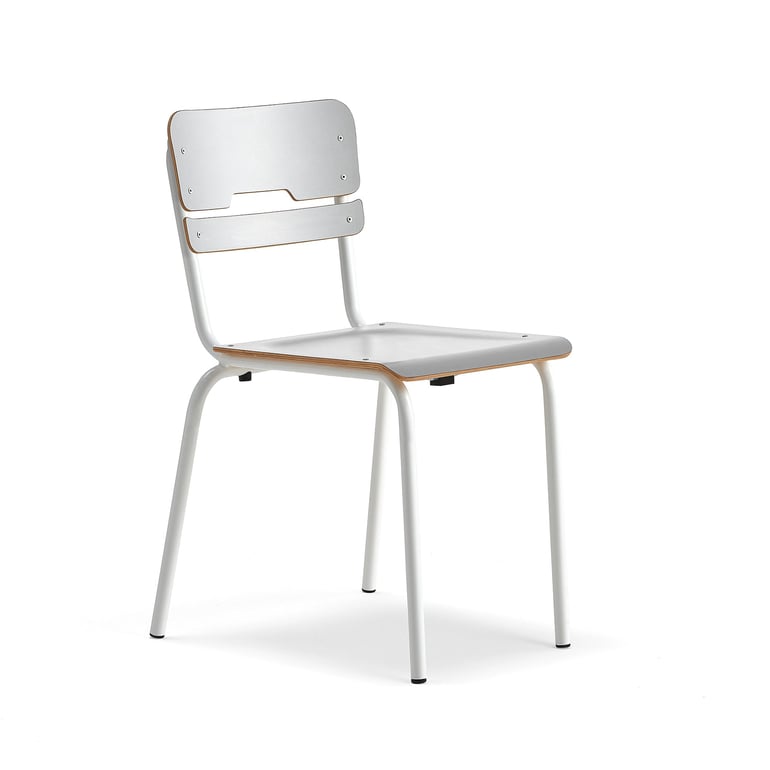 Levně Školní židle SCIENTIA, sedák 390x390 mm, výška 460 mm, bílá/šedá