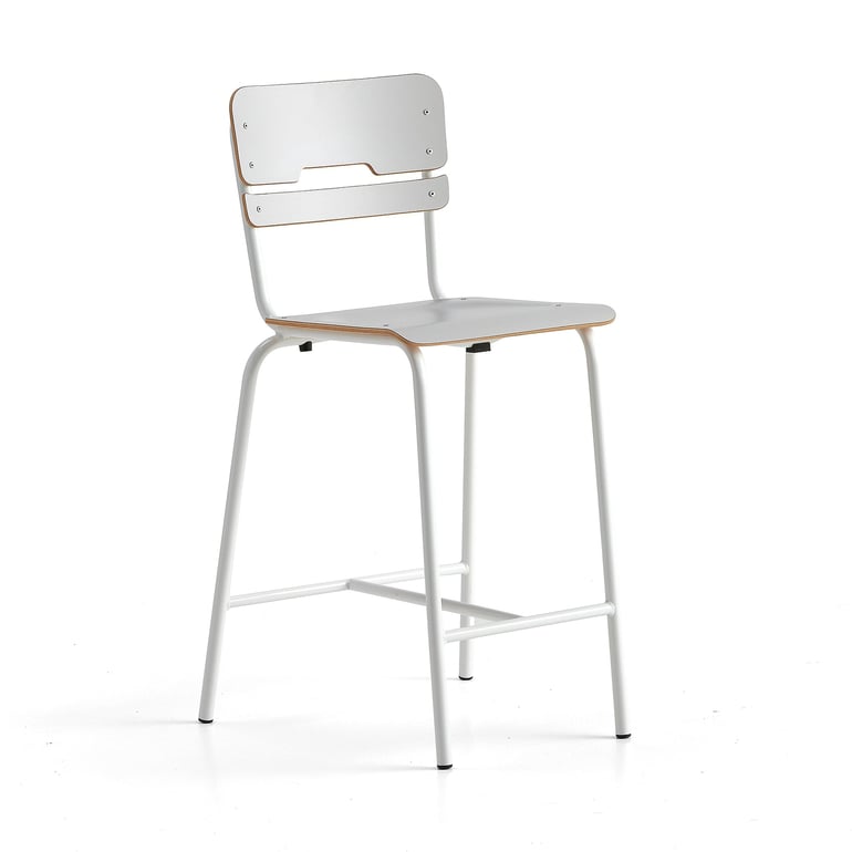 Levně Školní židle SCIENTIA, sedák 390x390 mm, výška 650 mm, bílá/šedá