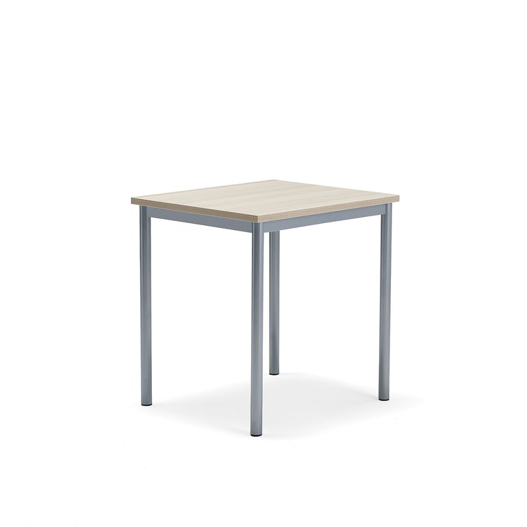 Levně Stůl SONITUS PLUS, 700x600x720 mm, stříbrné nohy, HPL deska tlumící hluk, jasan