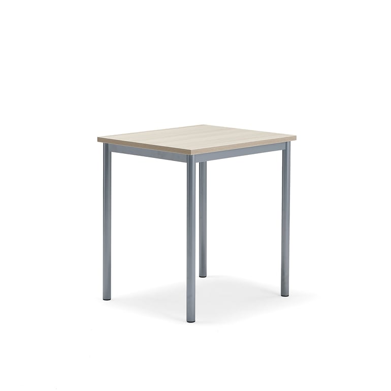 Levně Stůl SONITUS PLUS, 700x600x760 mm, stříbrné nohy, HPL deska tlumící hluk, jasan