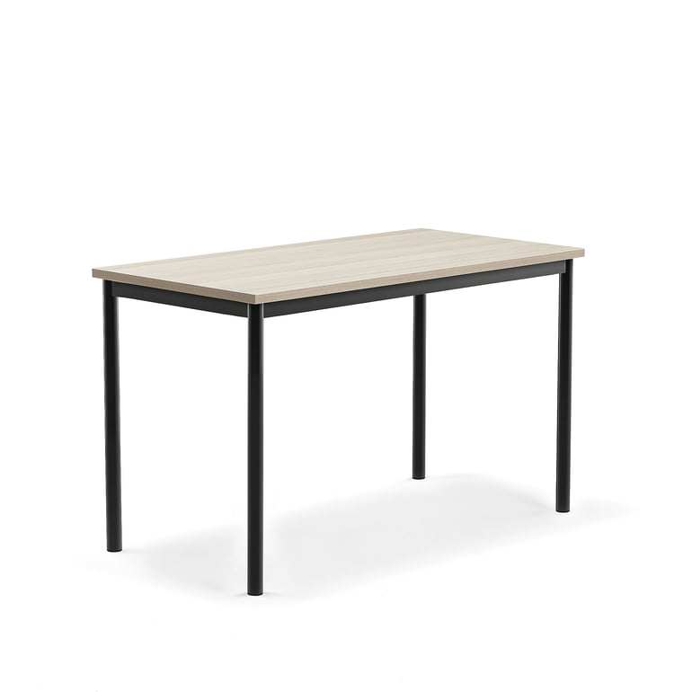 Levně Stůl SONITUS PLUS, 1200x600x720 mm, antracitově šedé nohy, HPL deska tlumící hluk, jasan