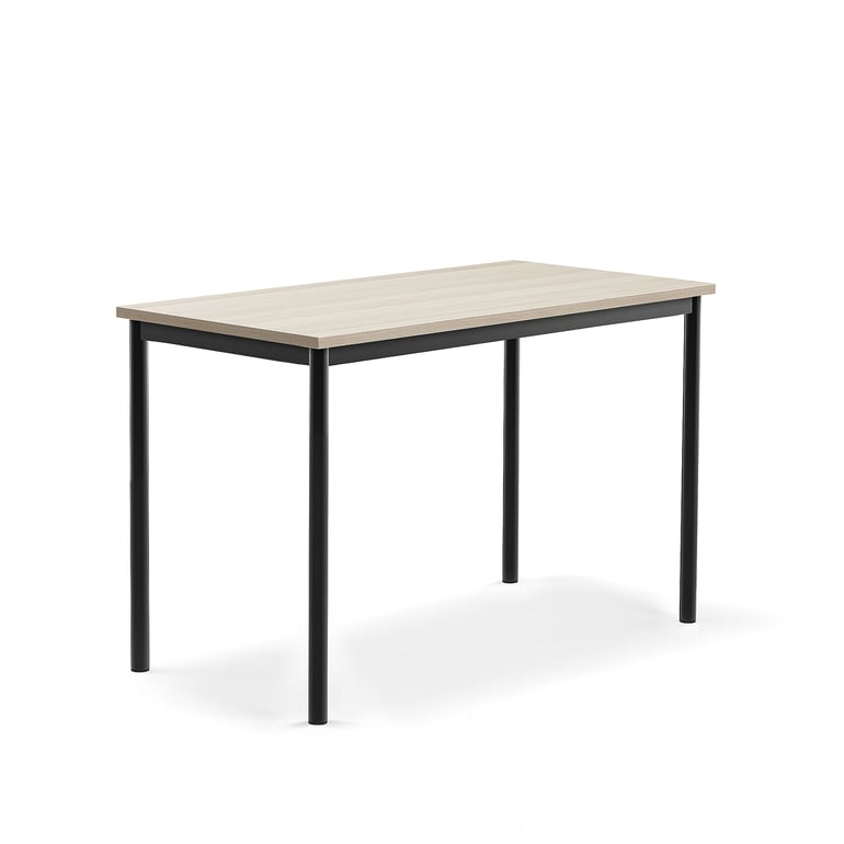 Levně Stůl SONITUS PLUS, 1200x600x760 mm, antracitově šedé nohy, HPL deska tlumící hluk, jasan