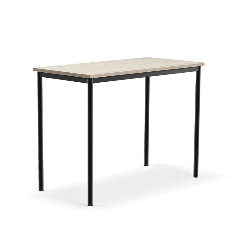 Levně Stůl SONITUS PLUS, 1200x600x900 mm, antracitově šedé nohy, HPL deska tlumící hluk, jasan
