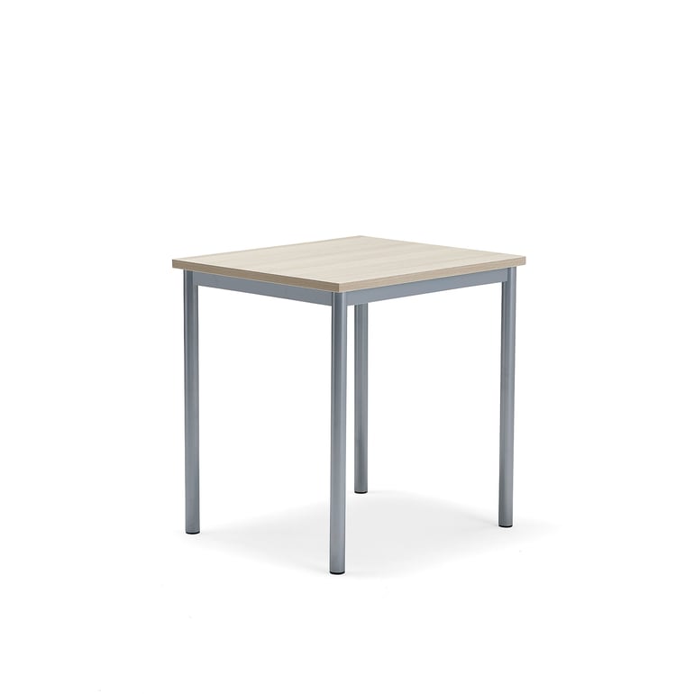 Levně Stůl BORÅS PLUS, 700x600x720 mm, stříbrné nohy, HPL deska, jasan