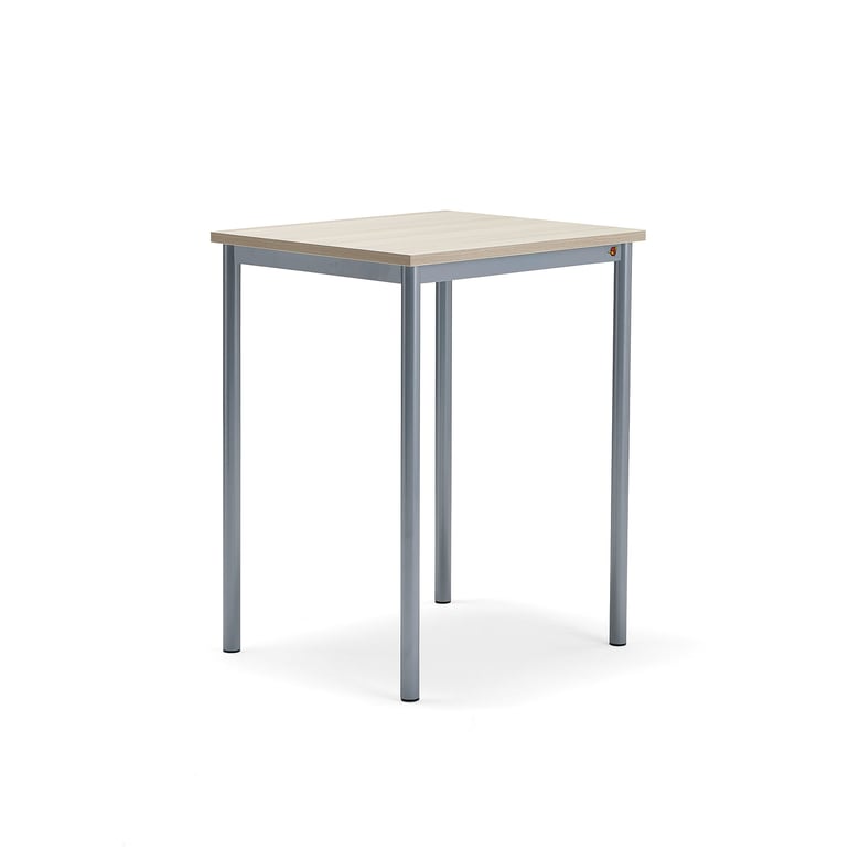 Levně Stůl BORÅS PLUS, 700x600x900 mm, stříbrné nohy, HPL deska, jasan