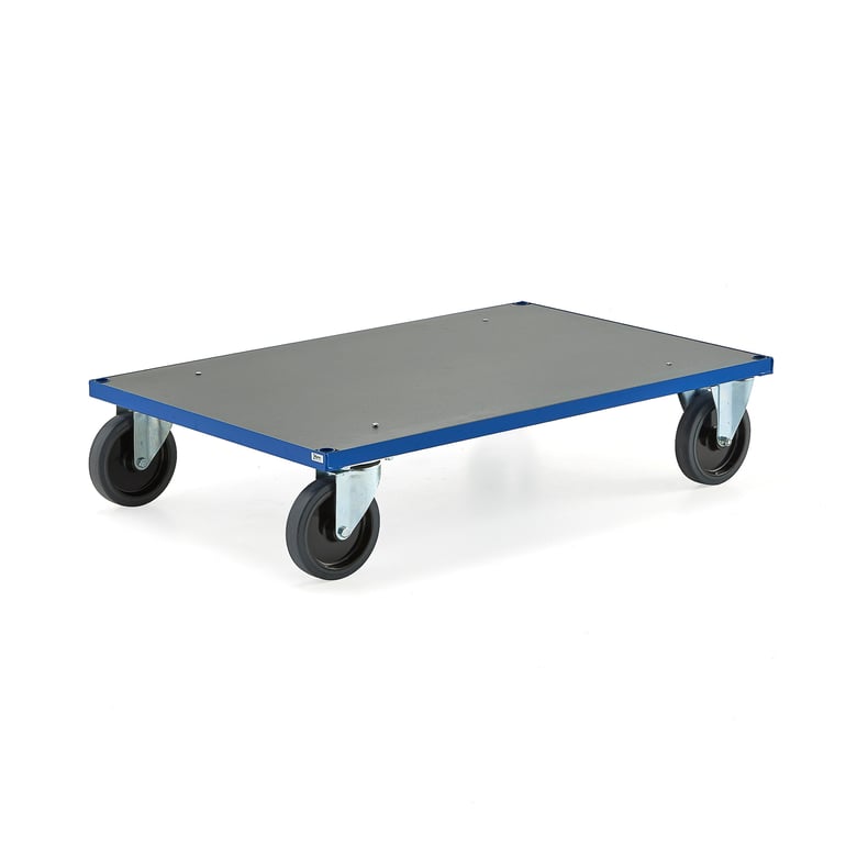 Plattformwagen TRANSFER, 1000x700 mm, elastischer Gummi, ohne Bremsen ...