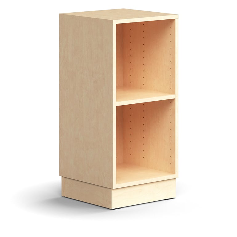 Knižnica QBUS, 1 polica, so soklom, 868x400x400 mm, breza