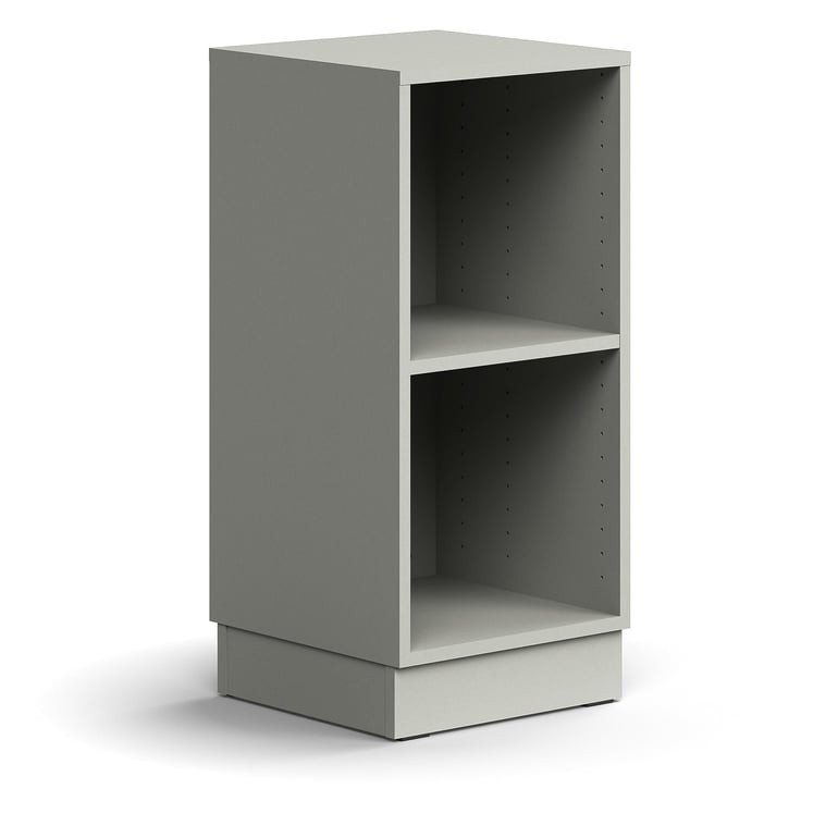 Knižnica QBUS, 1 polica, so soklom, 868x400x400 mm, svetlošedá
