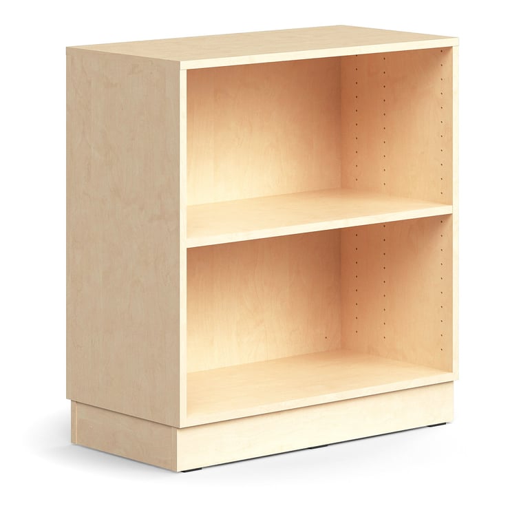 Knižnica QBUS, 1 polica, so soklom, 868x800x400 mm, breza