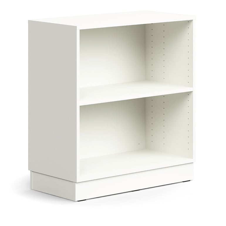 Knižnica QBUS, 1 polica, so soklom, 868x800x400 mm, biela
