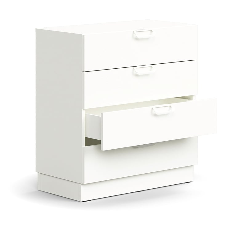 Zásuvkový kontajner QBUS, so soklom, 868x800x400 mm, biela