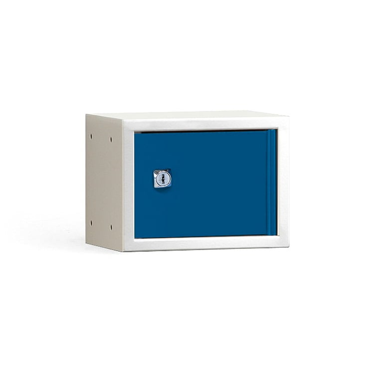 Levně Box na osobní věci CUBE, 150x200x150 mm, šedá/modré dveře