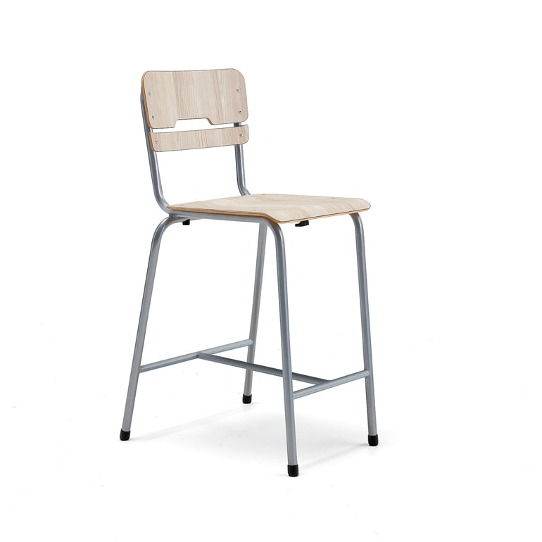 Levně Školní židle SCIENTIA, sedák 390x390 mm, výška 650 mm, stříbrná/jasan