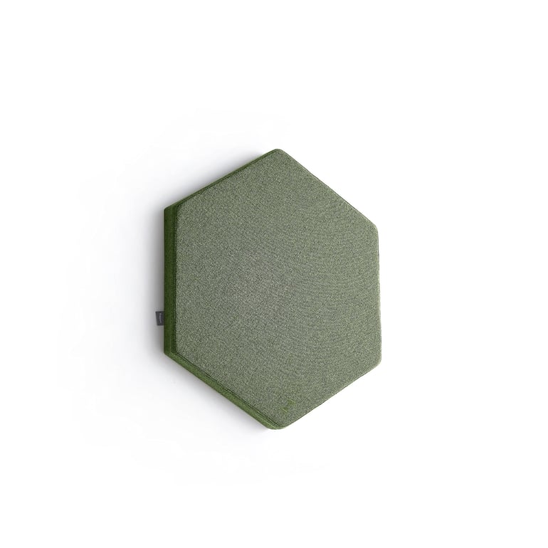 Levně Akustický panel POLY, šestiúhelník, 600x600x56 mm, nástěnný, zelená