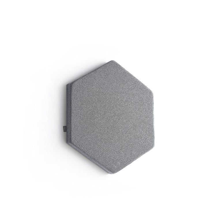 Akustický panel POLY, hexagon, 600x600x56 mm, nástenný, svetlošedá