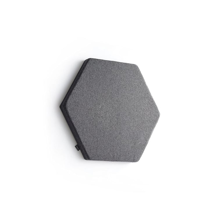 Levně Akustický panel POLY, šestiúhelník, 600x600x56 mm, nástěnný, tmavě šedá