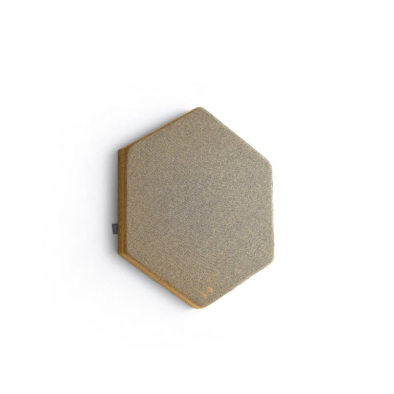 Levně Akustický panel POLY, šestiúhelník, 600x600x56 mm, nástěnný, žlutá