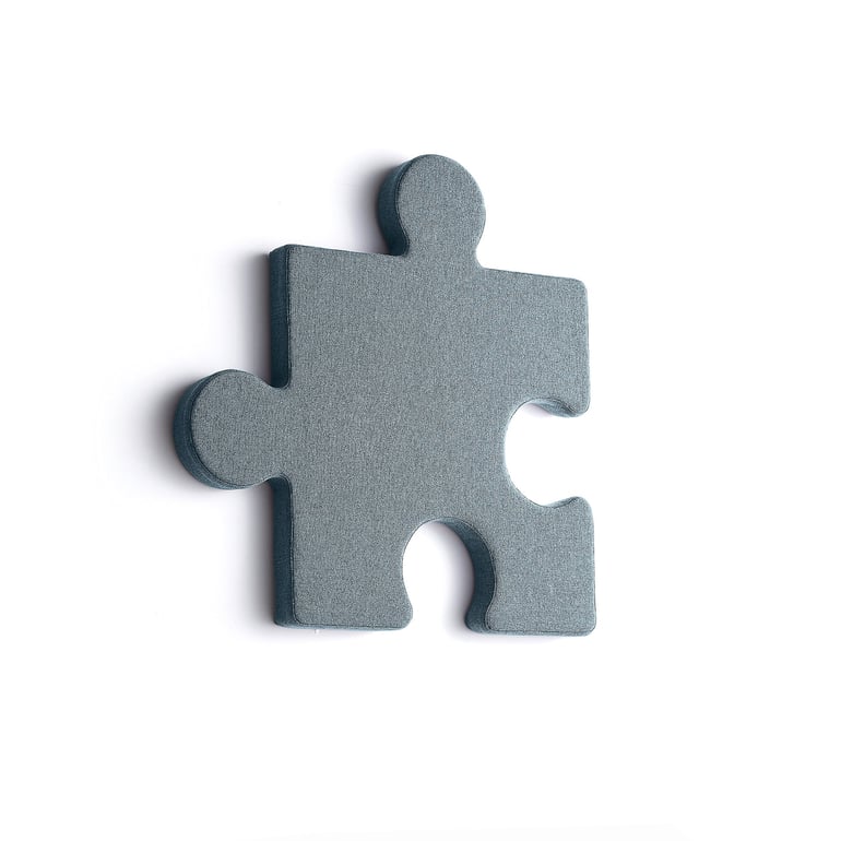 Levně Akustický panel POLY, puzzle, 700x700x50 mm, nástěnný, světle modrá