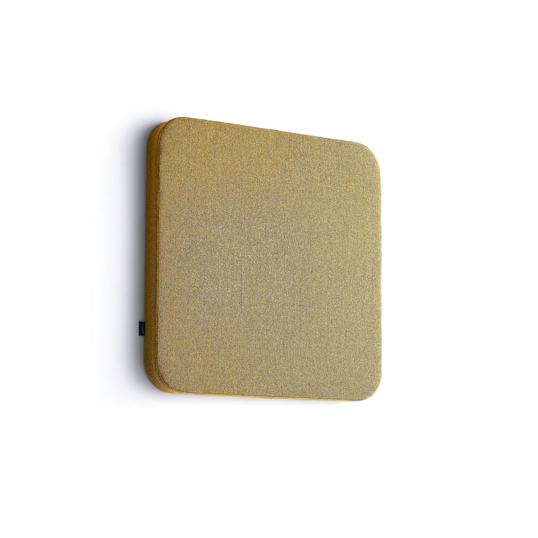 Levně Akustický panel POLY, zaoblené rohy, 600x600x56 mm, nástěnný, žlutá