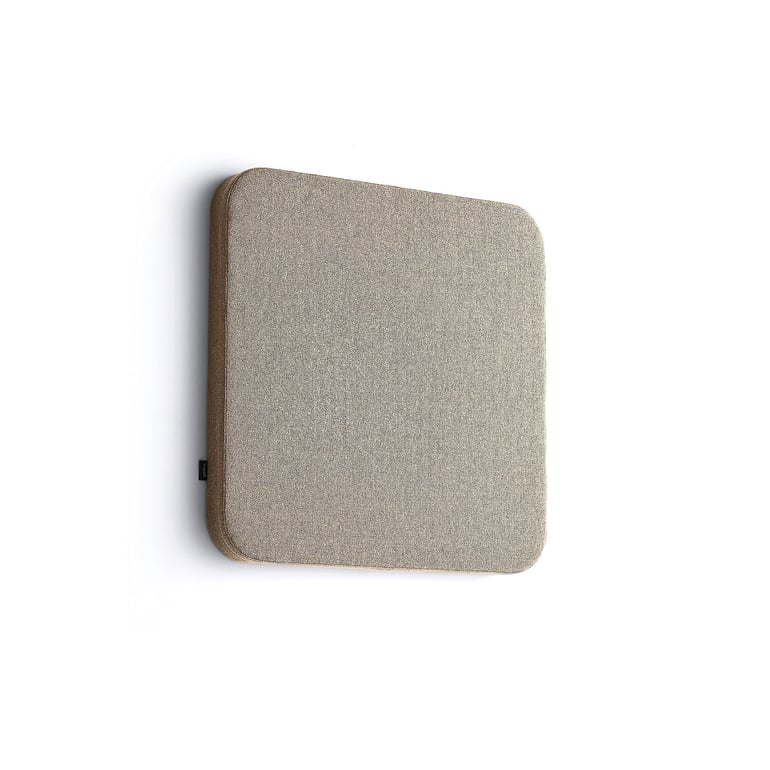 Levně Akustický panel POLY, zaoblené rohy, 600x600x56 mm, nástěnný, béžová