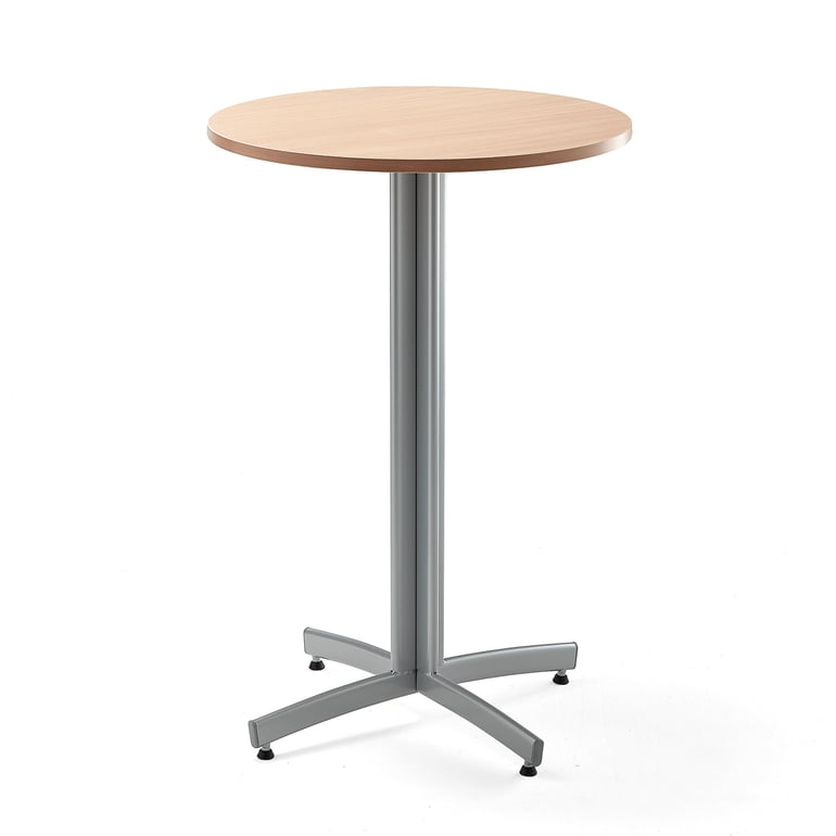 Levně Barový stůl SANNA, Ø700x1050 mm, stříbrná/buk