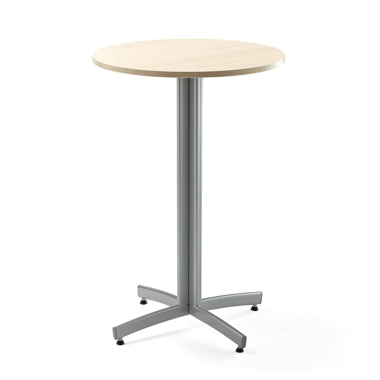 Levně Barový stůl SANNA, Ø700x1050 mm, stříbrná/bříza
