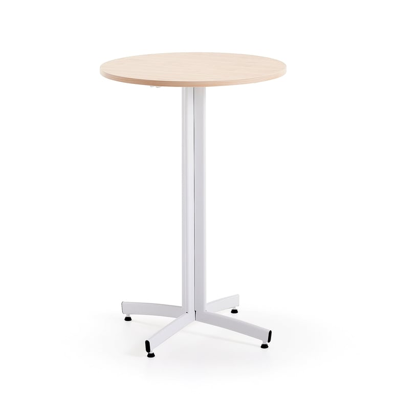Levně Barový stůl SANNA, Ø700x1050 mm, bílá/bříza