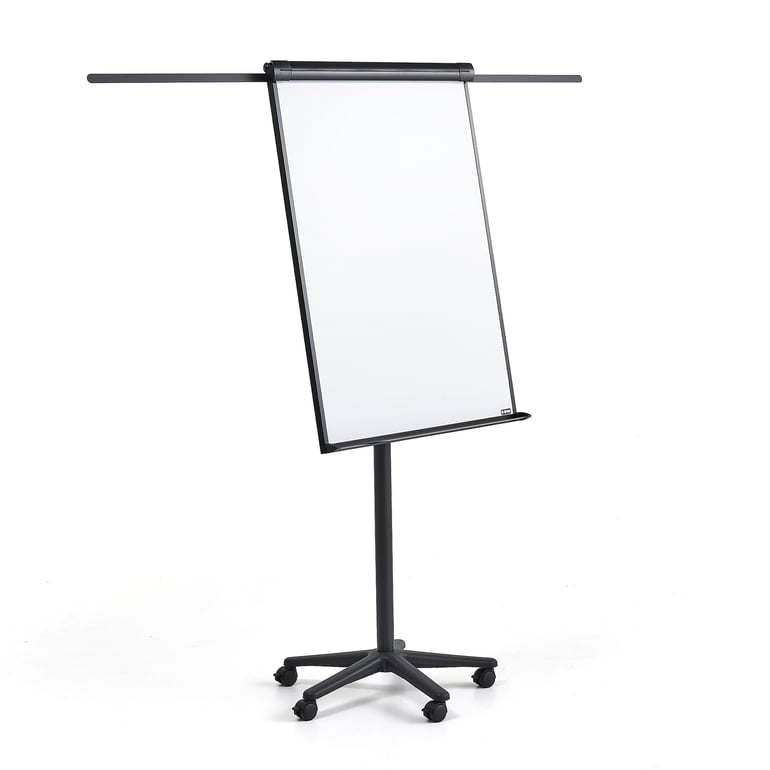 Mobile flip chart stand DAISY, with locking castors. black | AJ Products UK