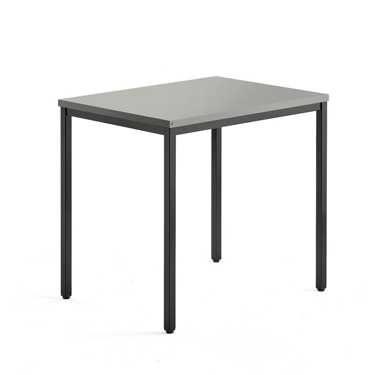 Levně Přídavný stůl QBUS, 4 nohy, 800x600 mm, černý rám, světle šedá