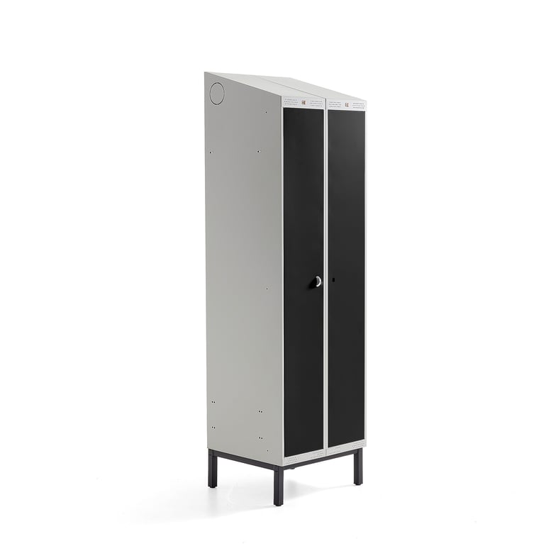 Levně Šatní skříňka CLASSIC COMBO, 1 sekce, 2 boxy, 2100x600x550 mm, nohy, černé dveře