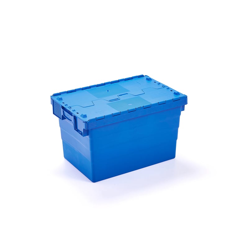 Levně Plastový přepravní box GAYLE, 69 l, 600x400x365 mm, modrý