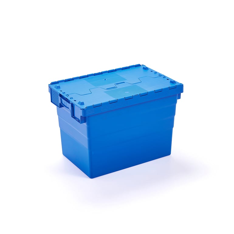 Levně Plastový přepravní box GAYLE, 79 l, 600x400x416 mm, modrý