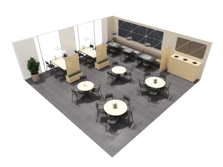 3D Render of Durable and Practical Canteen Concept Design