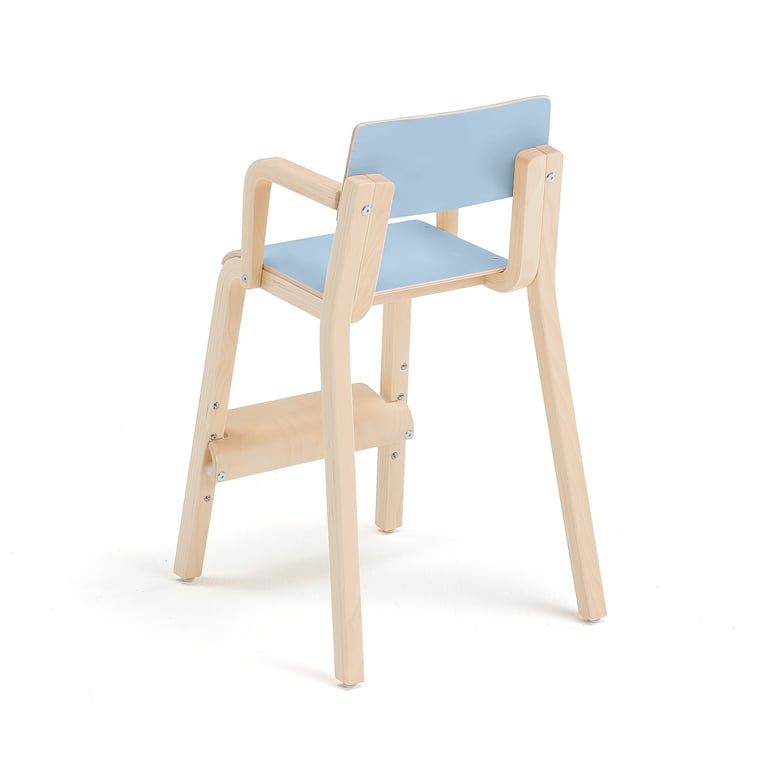 Tall children s chair DANTE with armrests H 500 mm birch blue laminate AJ Products IE