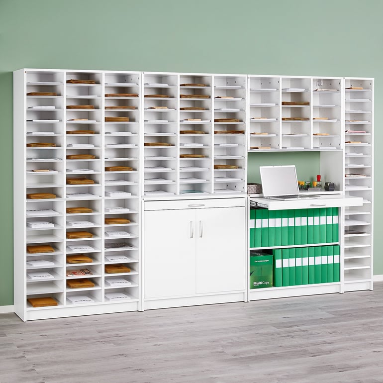 Wall mounted mail sorting unit MESSENGER, 15 comps, 600x915x400 mm ...