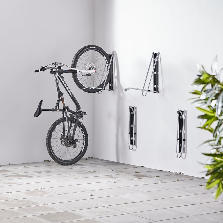 Foldable wall mounted bicycle rack LEONARDO galvanised AJ Products UK