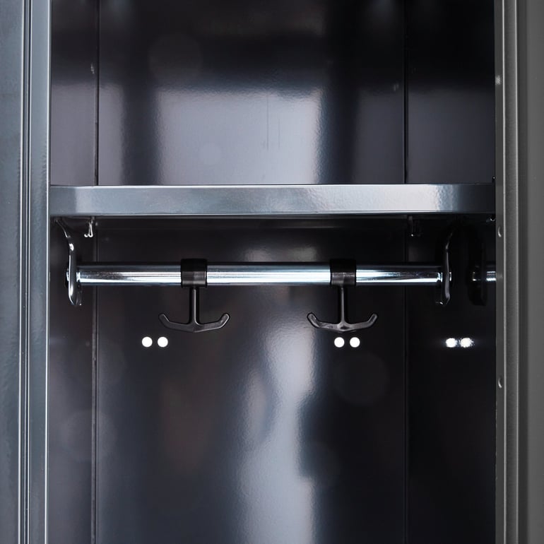 Clothes locker CURVE, 2 modules, 2 doors, 1740x600x550 mm, light grey ...