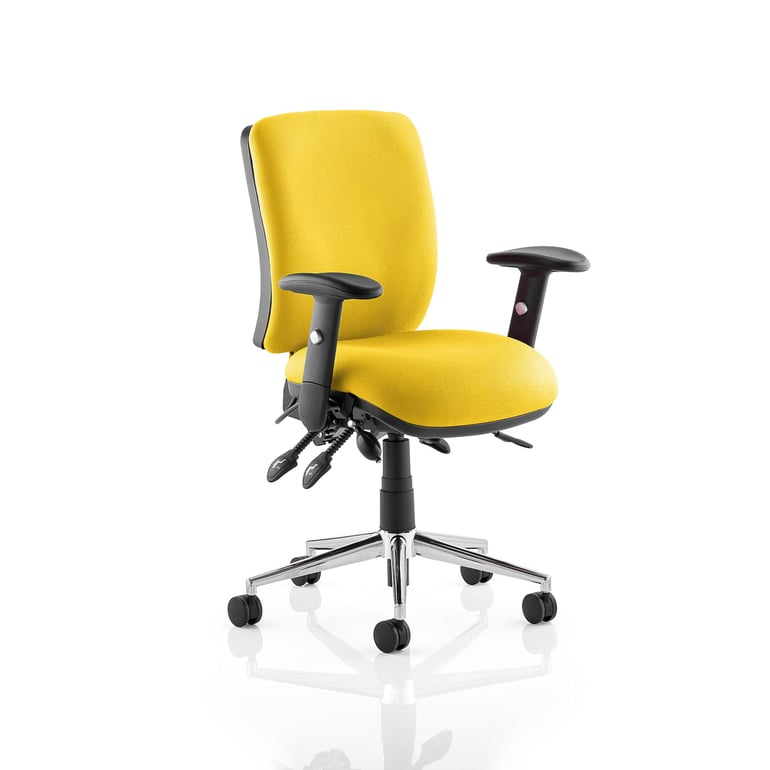 Mid back 24 hour office chair CHICHESTER yellow AJ Products IE