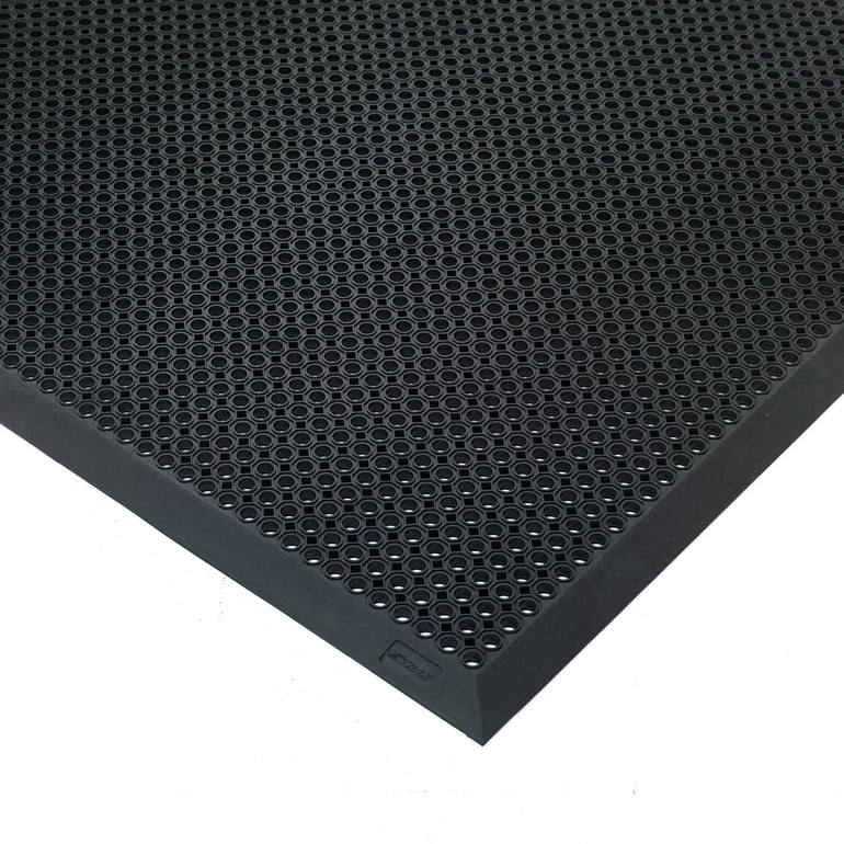 Rubber entrance mat HELLO, 1200x1800 mm, black | AJ Products IE