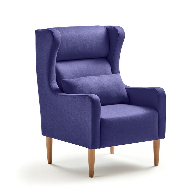 Armchair LUCKY, Medley fabric, blue-purple AJ Products UK