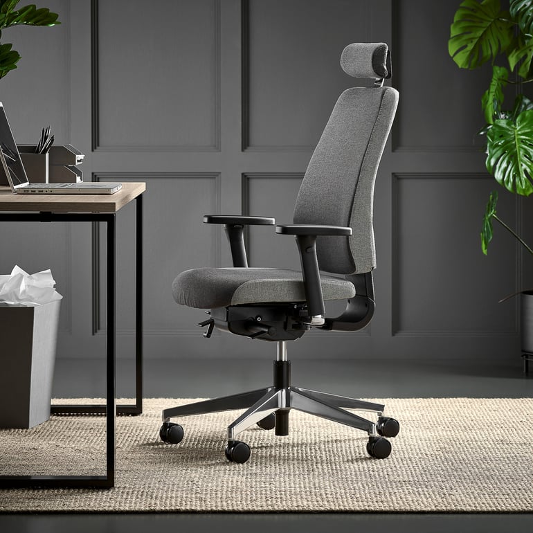 Office chair WATFORD grey fabric