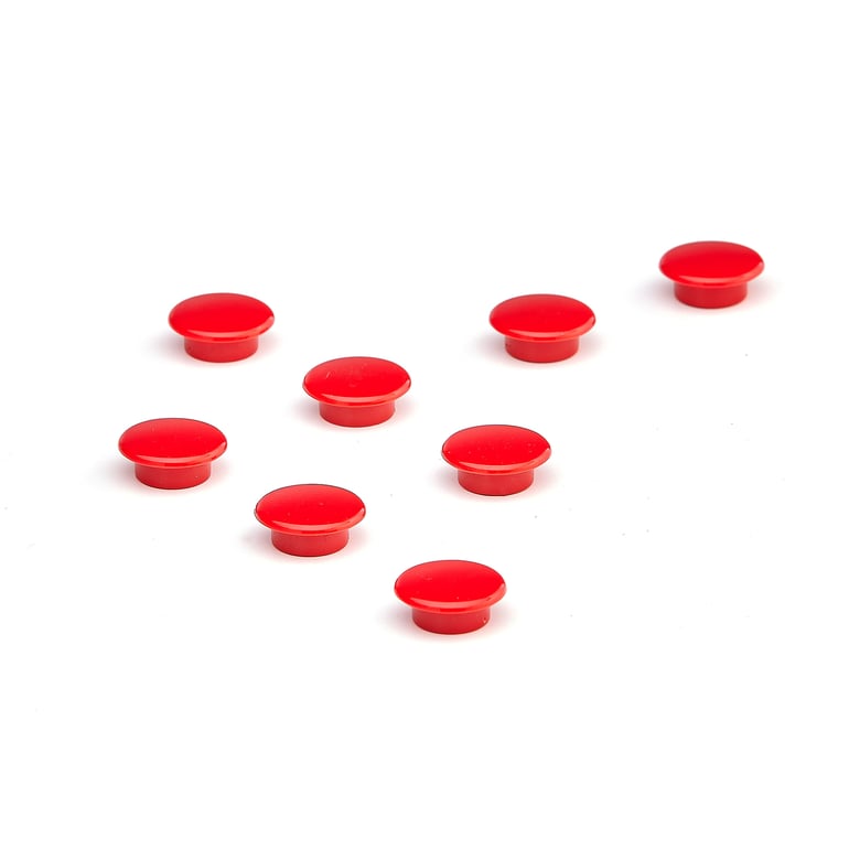 Magnets, 8-pack, Ø 20 mm, red | AJ Products