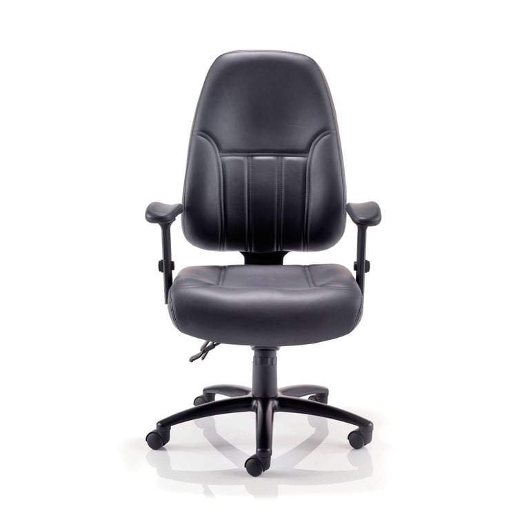 Black leather office chair