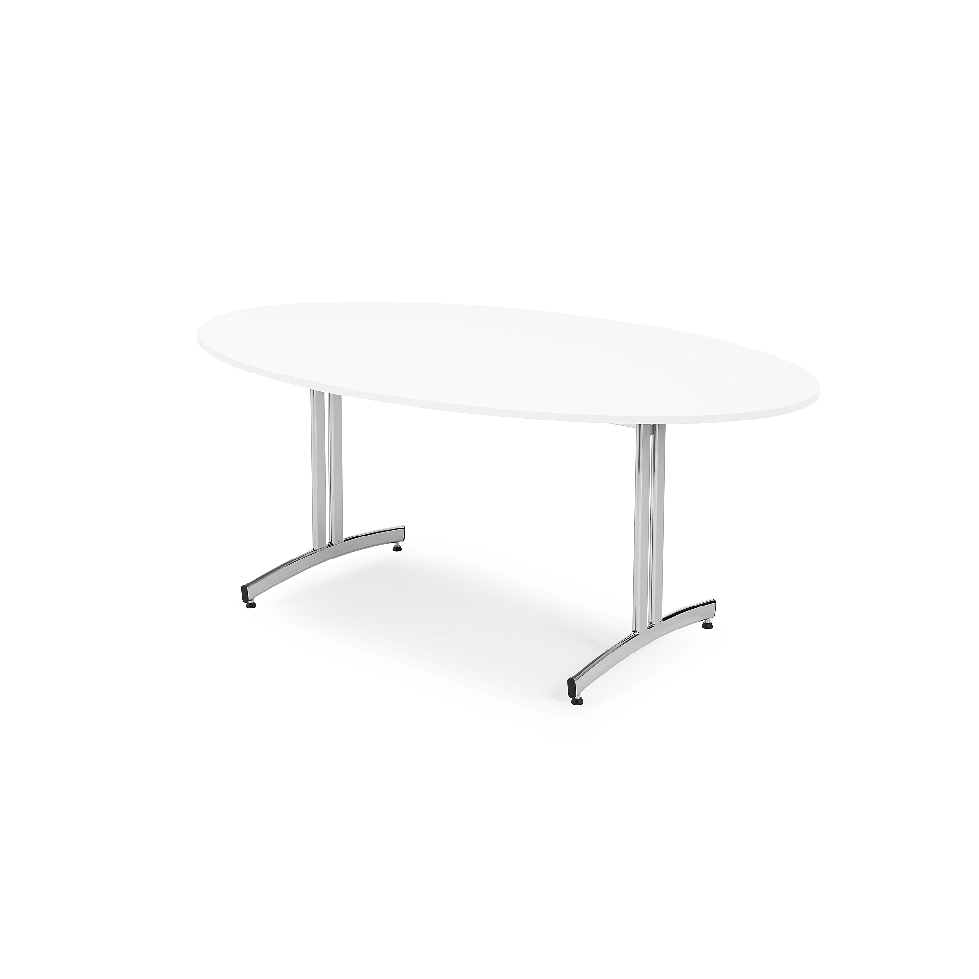 Jedálenský stôl SANNA, oválny, 1800x1000 mm, biela / chróm