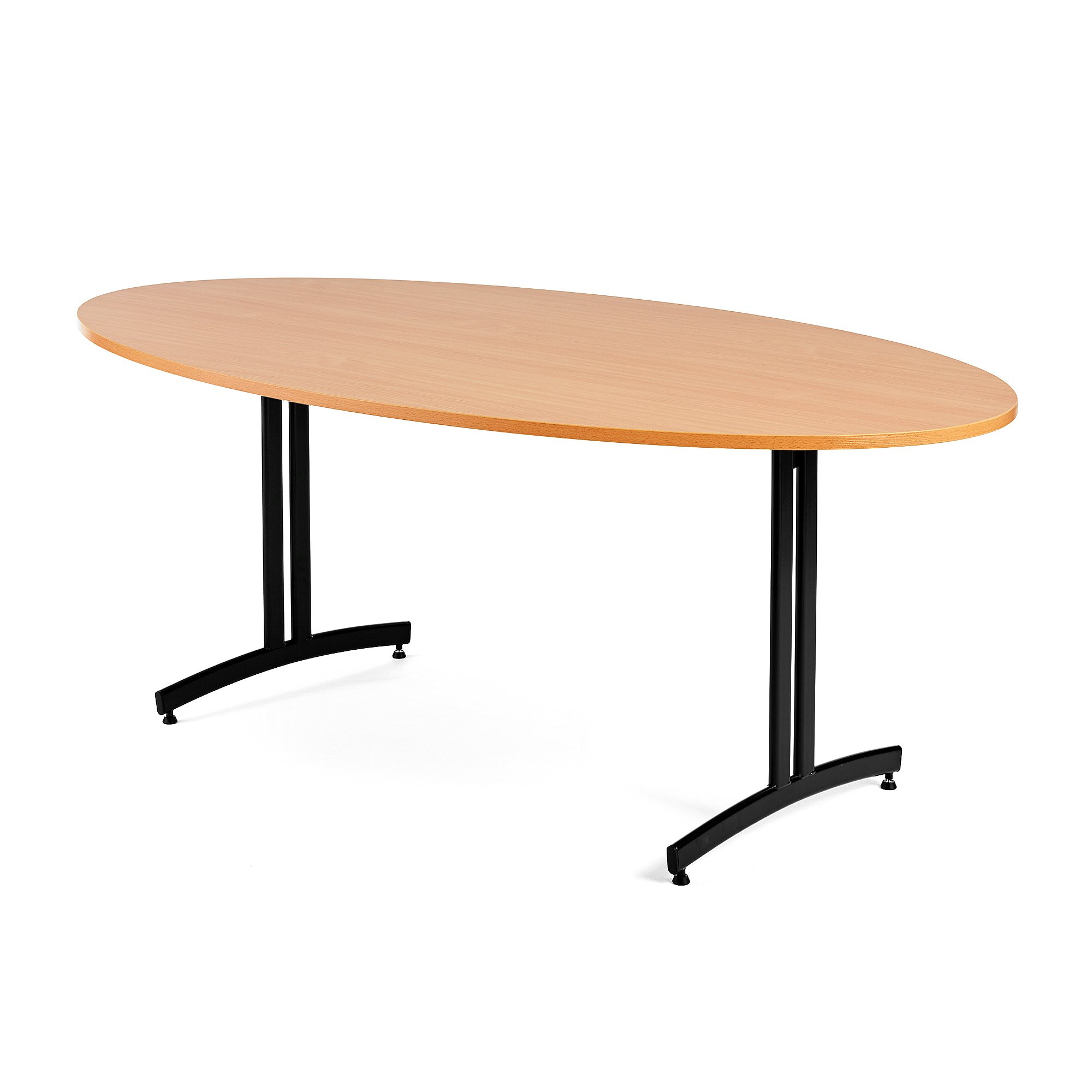 Jedálenský stôl SANNA, oválny, 1800x1000 mm, buk / čierna