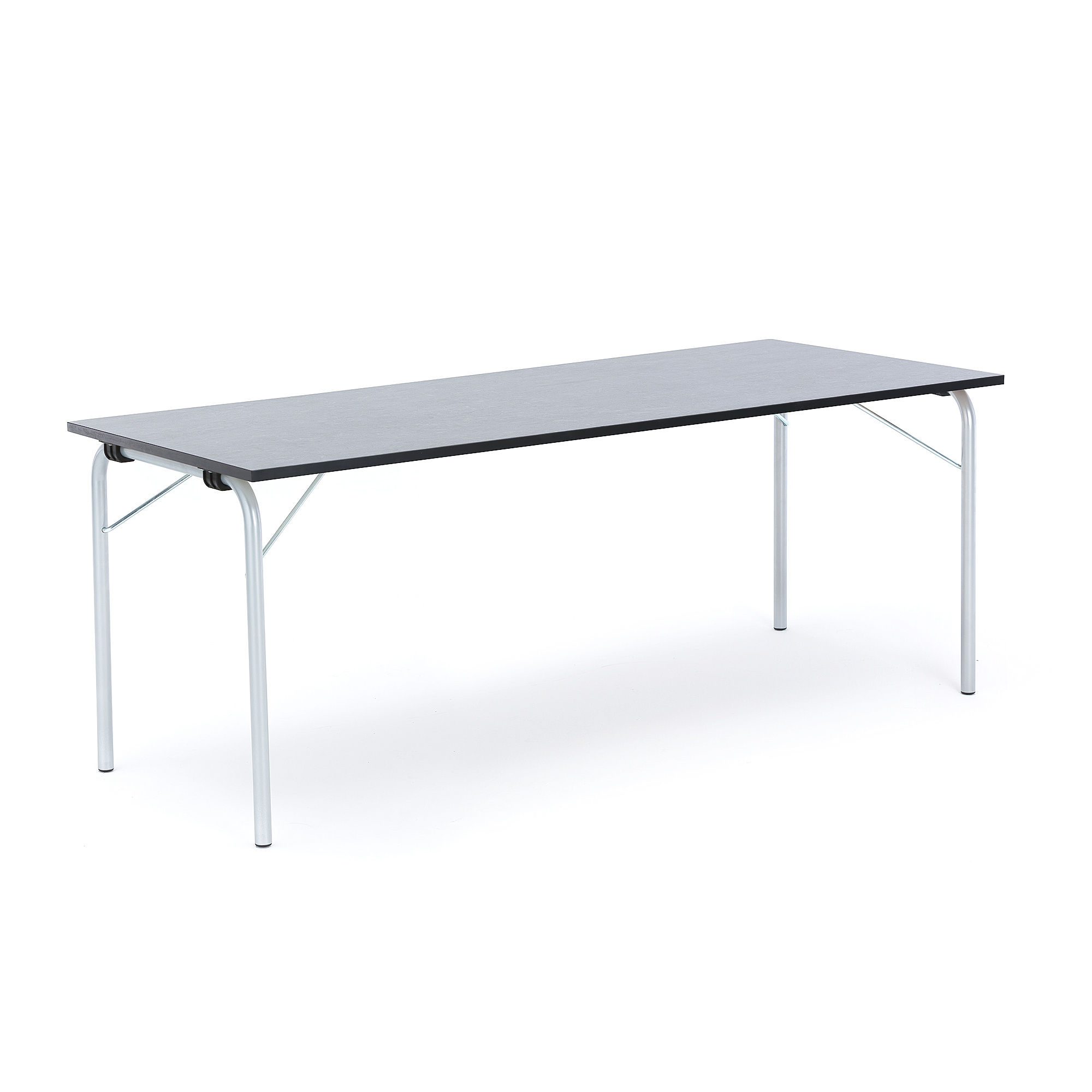 Levně Skládací stůl NICKE, 1800x700x720 mm, pozinkovaný rám, tmavě šedé linoleum